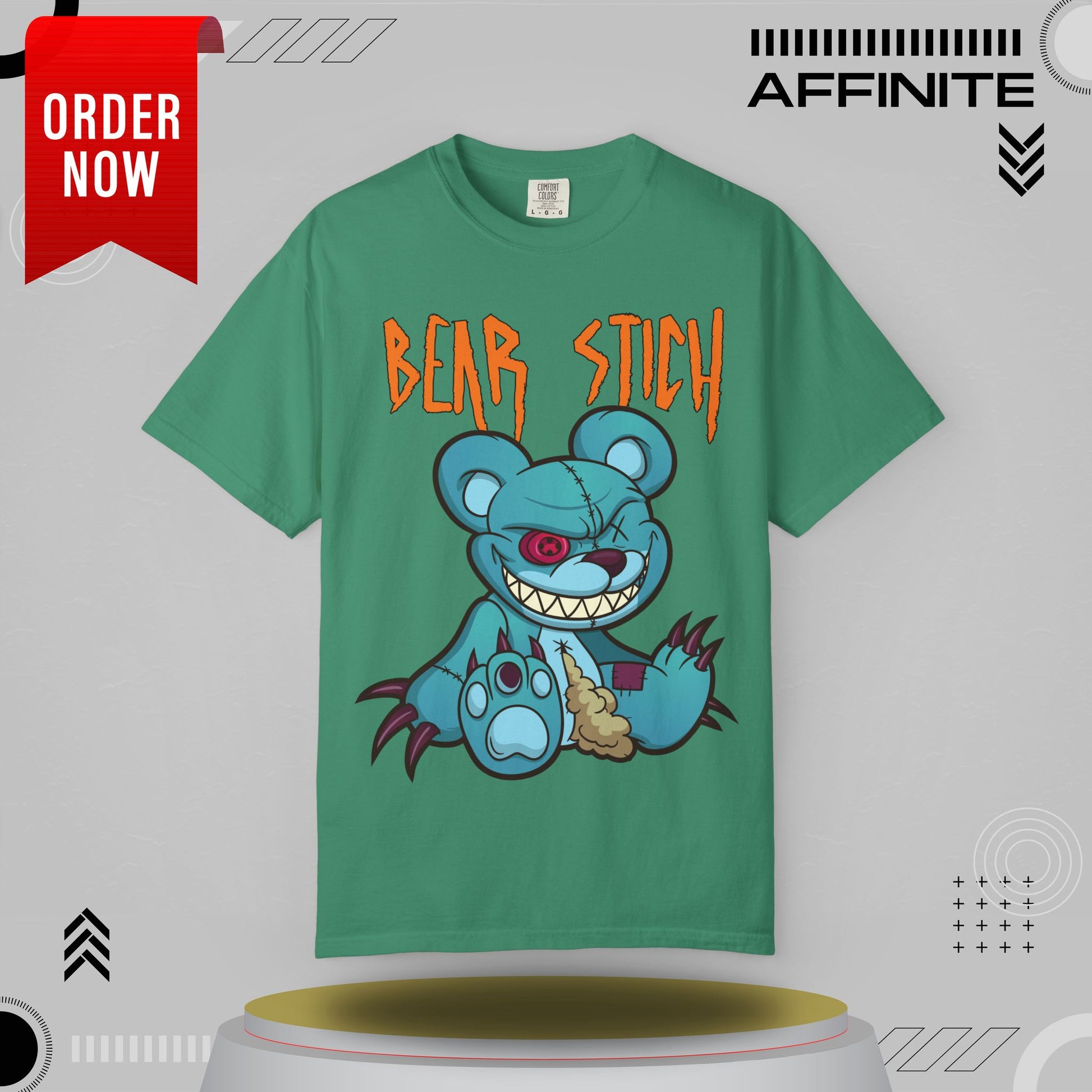 T-Shirt Bear Stick T-Shirt - Fun Garment-Dyed Graphic Tee (S-4XL) | Comfort Colors®