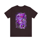 T-Shirt Ghostly Kanto Vibes Unisex Jersey Short Sleeve Tee - Spooky Design Oxblood Black