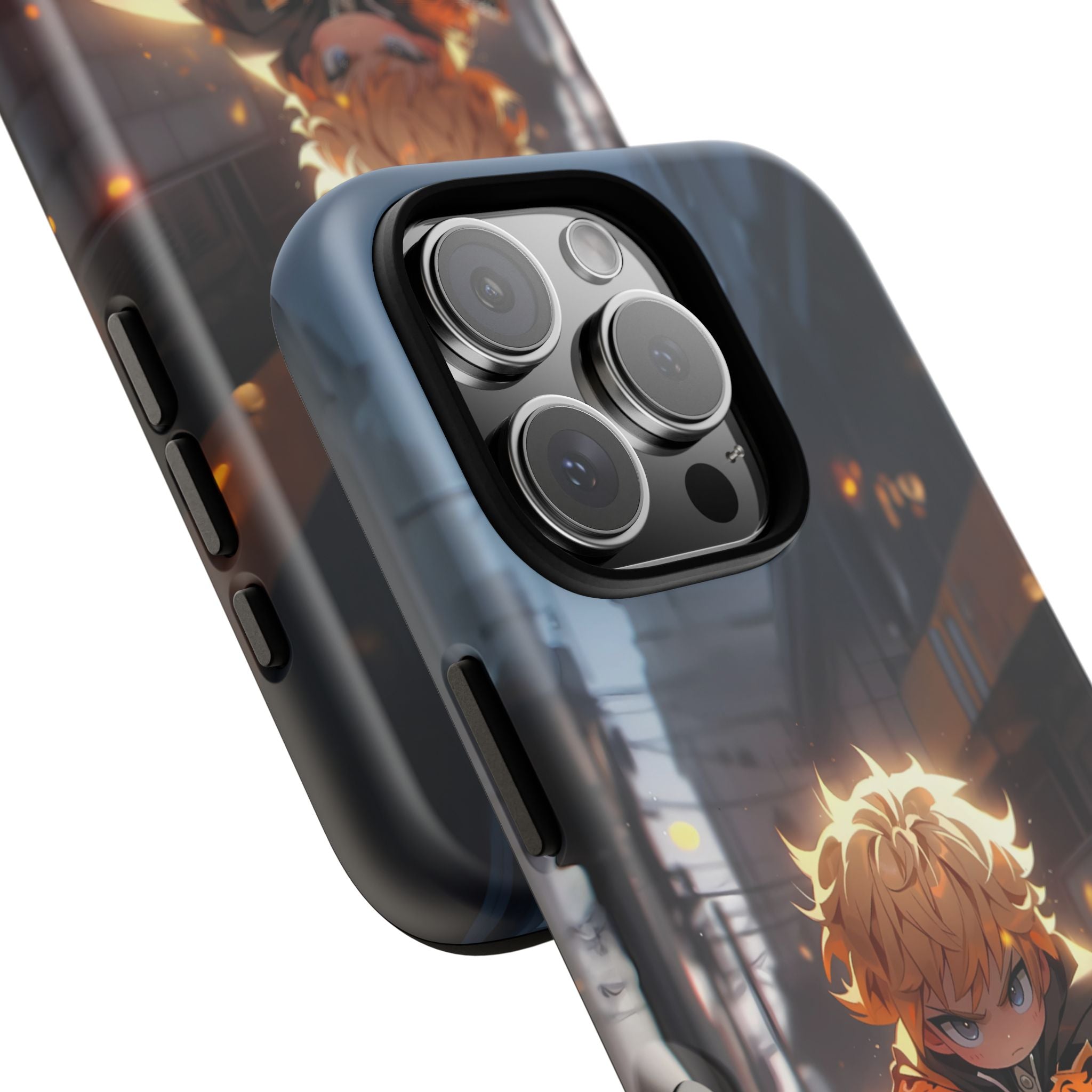 Chibi Zenitsu Lightning Tough Phone Case – Anime Protective Case for iPhone & Samsung, UV Resistant, Durable & Stylish