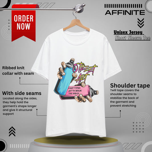 T-Shirt Street Art T-Shirts - Keep Trying Unisex Tee | Graphic Urban Wear White