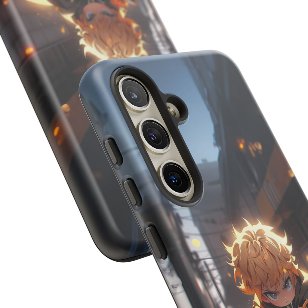 Chibi Zenitsu Lightning Tough Phone Case – Anime Protective Case for iPhone & Samsung, UV Resistant, Durable & Stylish