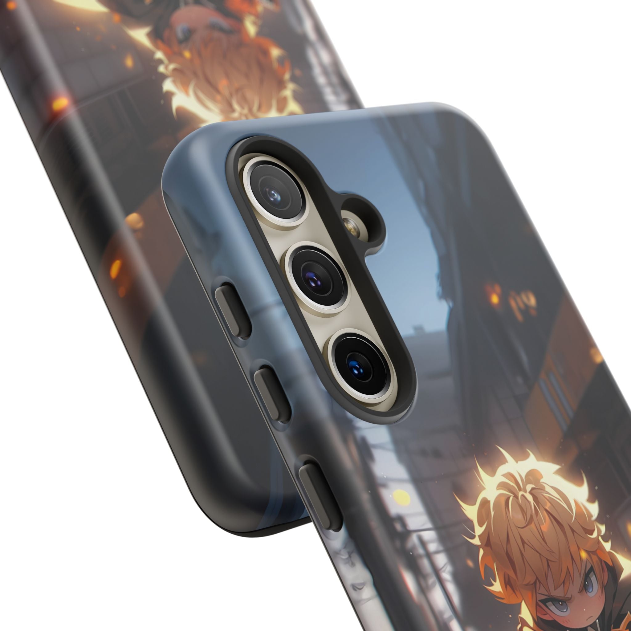 Chibi Zenitsu Lightning Tough Phone Case – Anime Protective Case for iPhone & Samsung, UV Resistant, Durable & Stylish