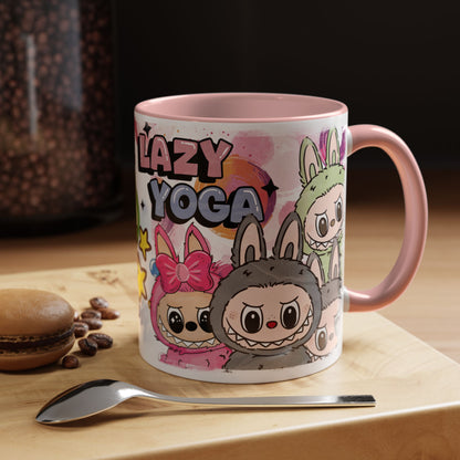 Mug Playful Lazy Yoga Labubu Coffee Mug - Fun Design for Relaxation Lovers