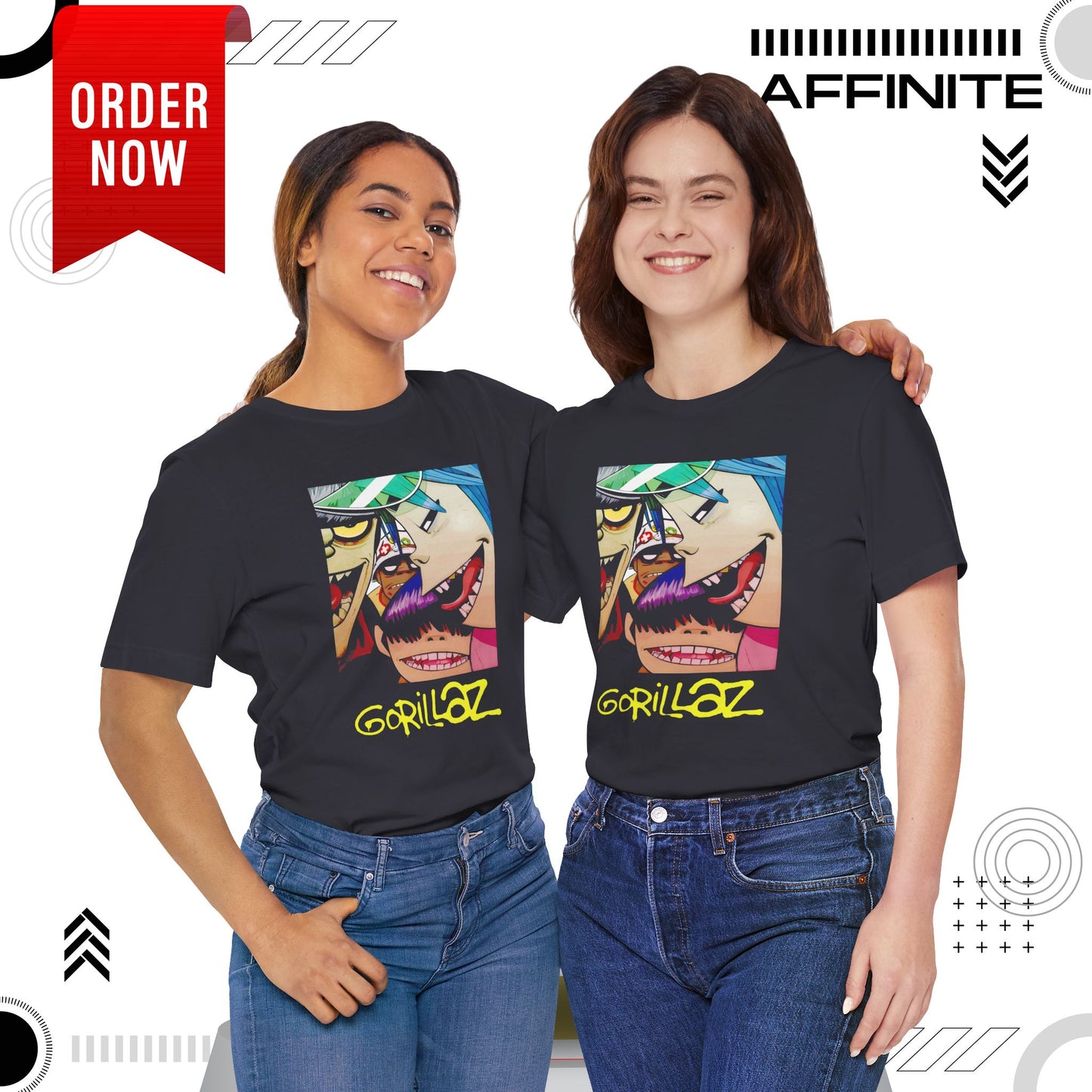 T-Shirt Gorillaz T-Shirt - Streetwear Unisex Band Tee for Music Fans (100% Cotton)