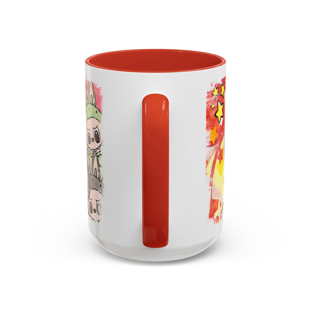 Lazy Yoga Labubu Cartoon Accent Coffee Mug - Fun and Playful Design for Coffee Lovers