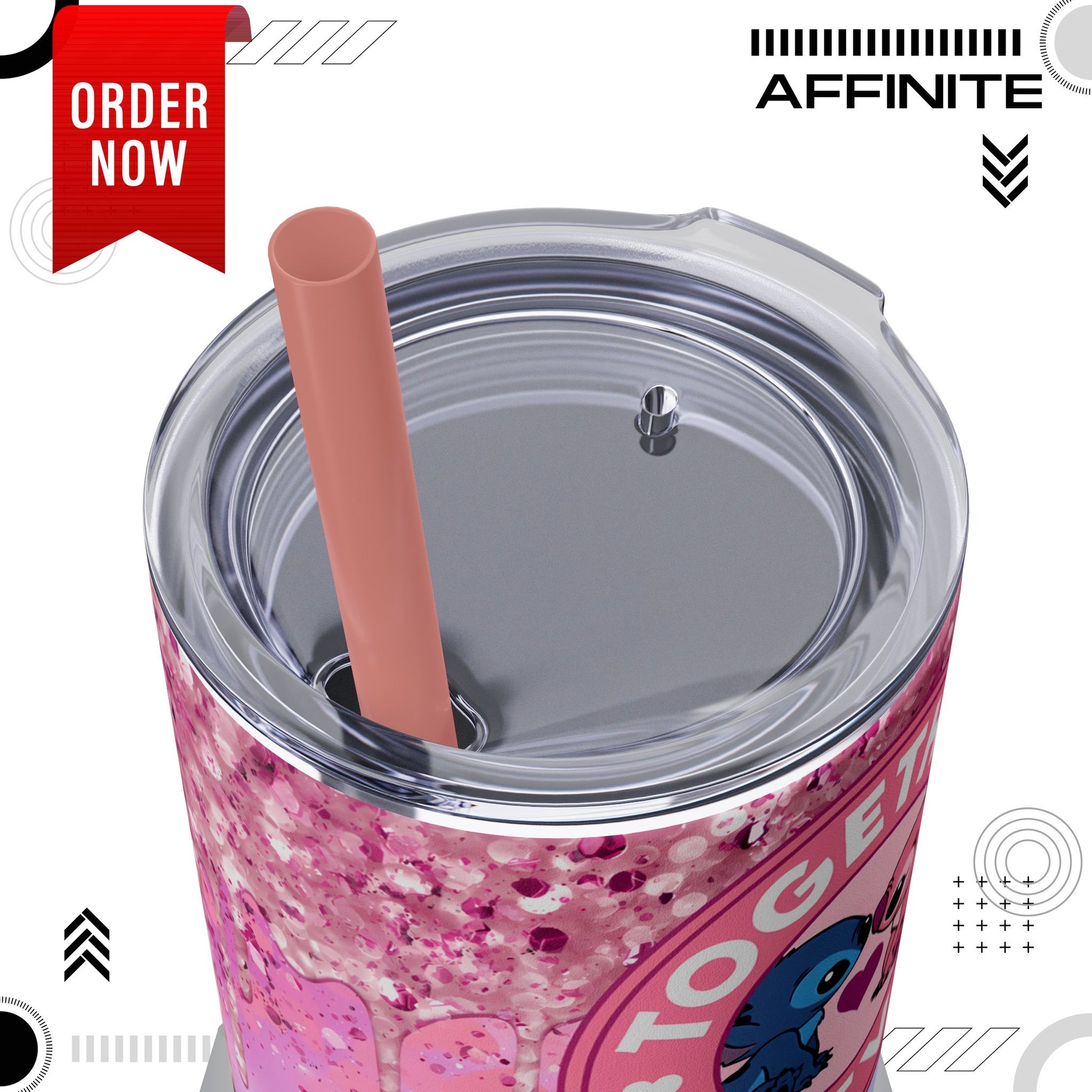 Tumblers Disney Stitch Together Forever Tumbler with Straw, 20oz