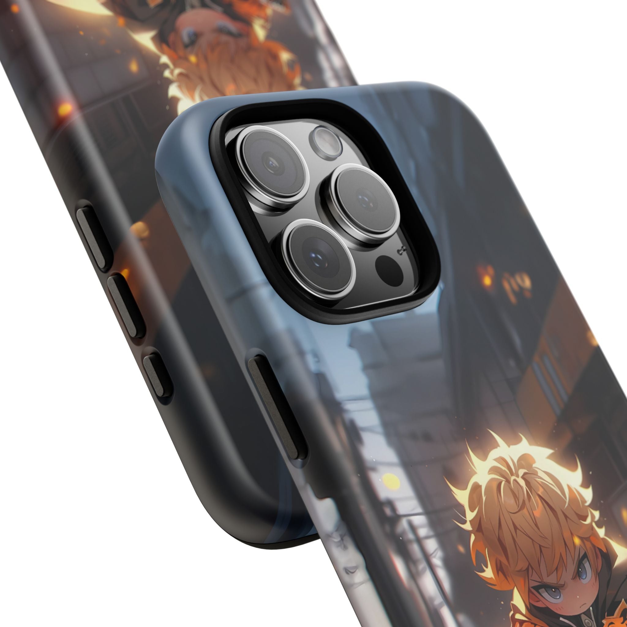 Chibi Zenitsu Lightning Tough Phone Case – Anime Protective Case for iPhone & Samsung, UV Resistant, Durable & Stylish