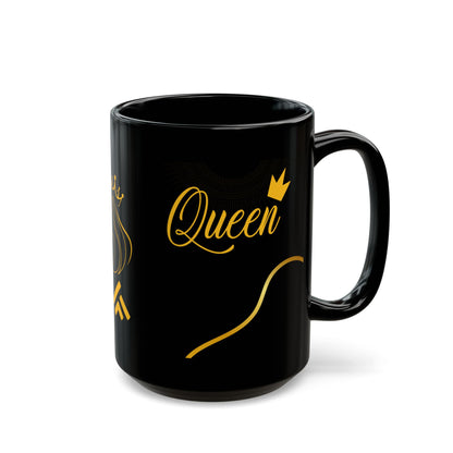 Mug Queen Black Mug 11oz, 15oz - Perfect Gift for Her, Elegant Coffee Cup