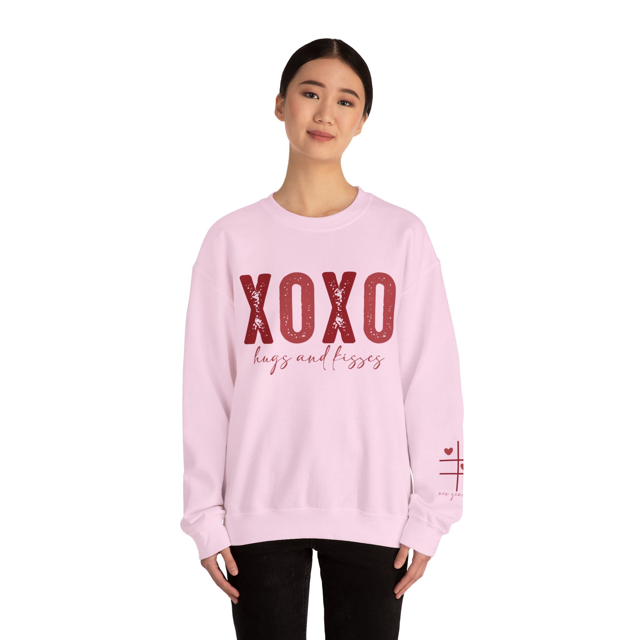 XOXO Hugs and Kisses Crewneck Sweatshirt - Cozy Valentine's Day Gift