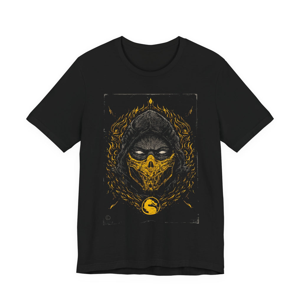 T-Shirt Scorpion Fire Ninja Graphic T-Shirt – Black & Yellow Gamer Tee