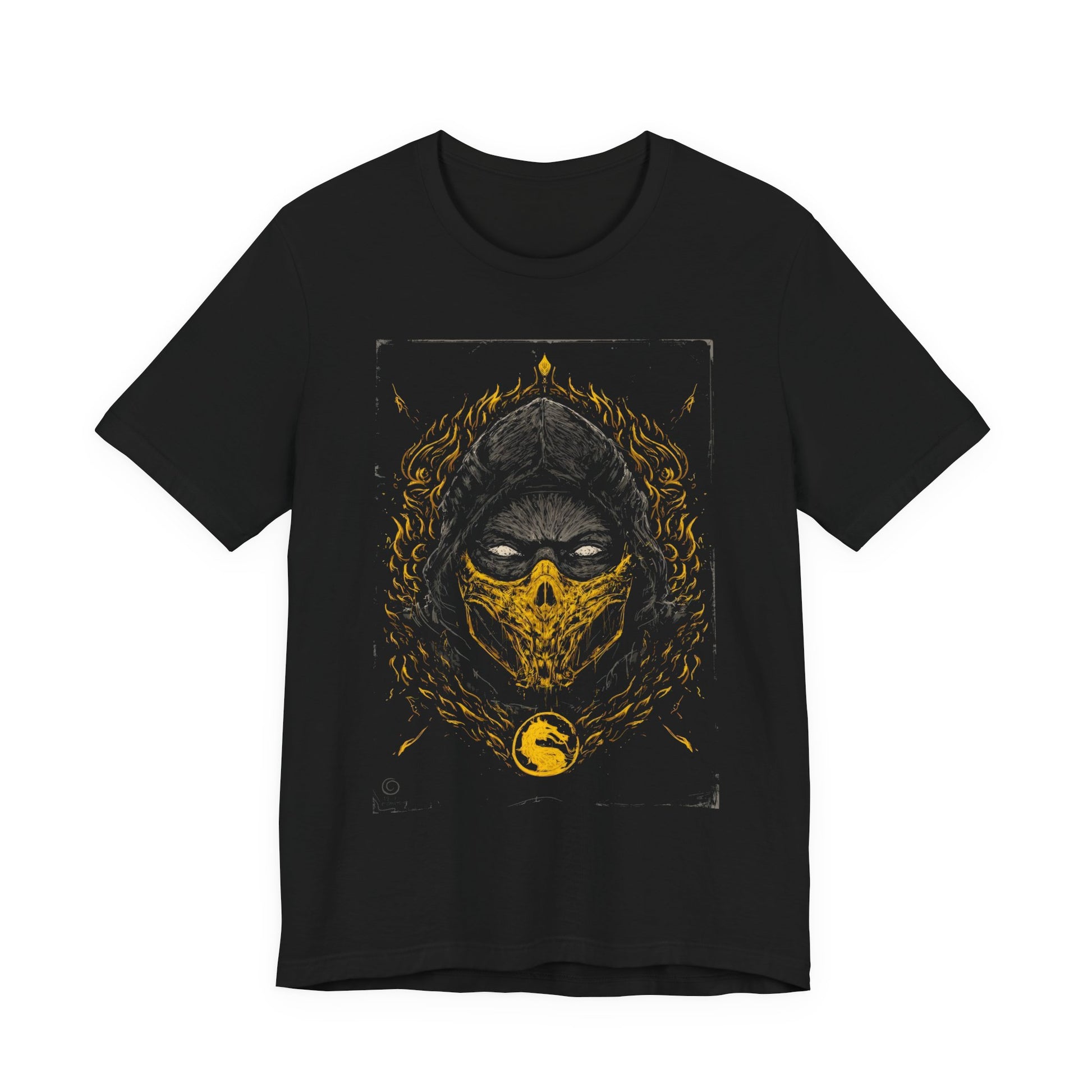 T-Shirt Scorpion Fire Ninja Graphic T-Shirt – Black & Yellow Gamer Tee