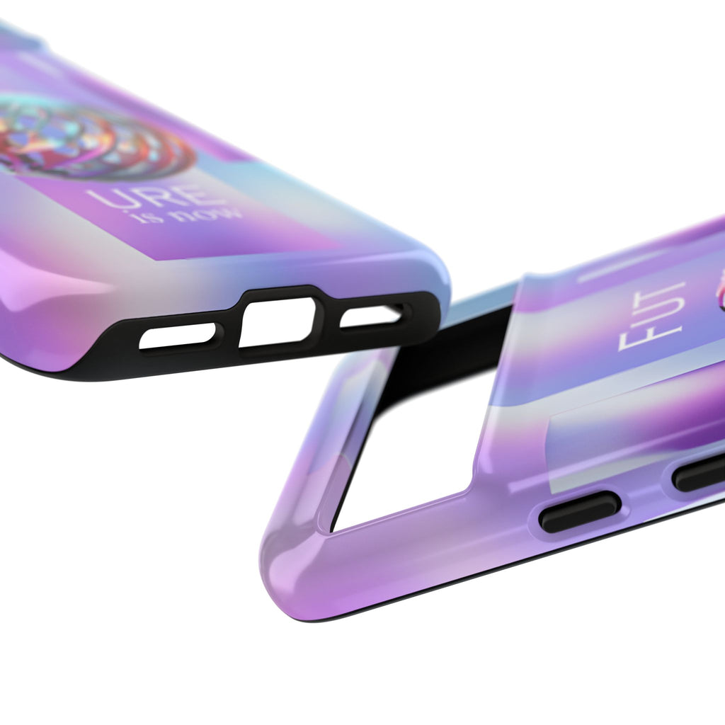 Futuristic Gradient Tough Case – 'Future is Now' 3D Design | Shockproof & UV Protected