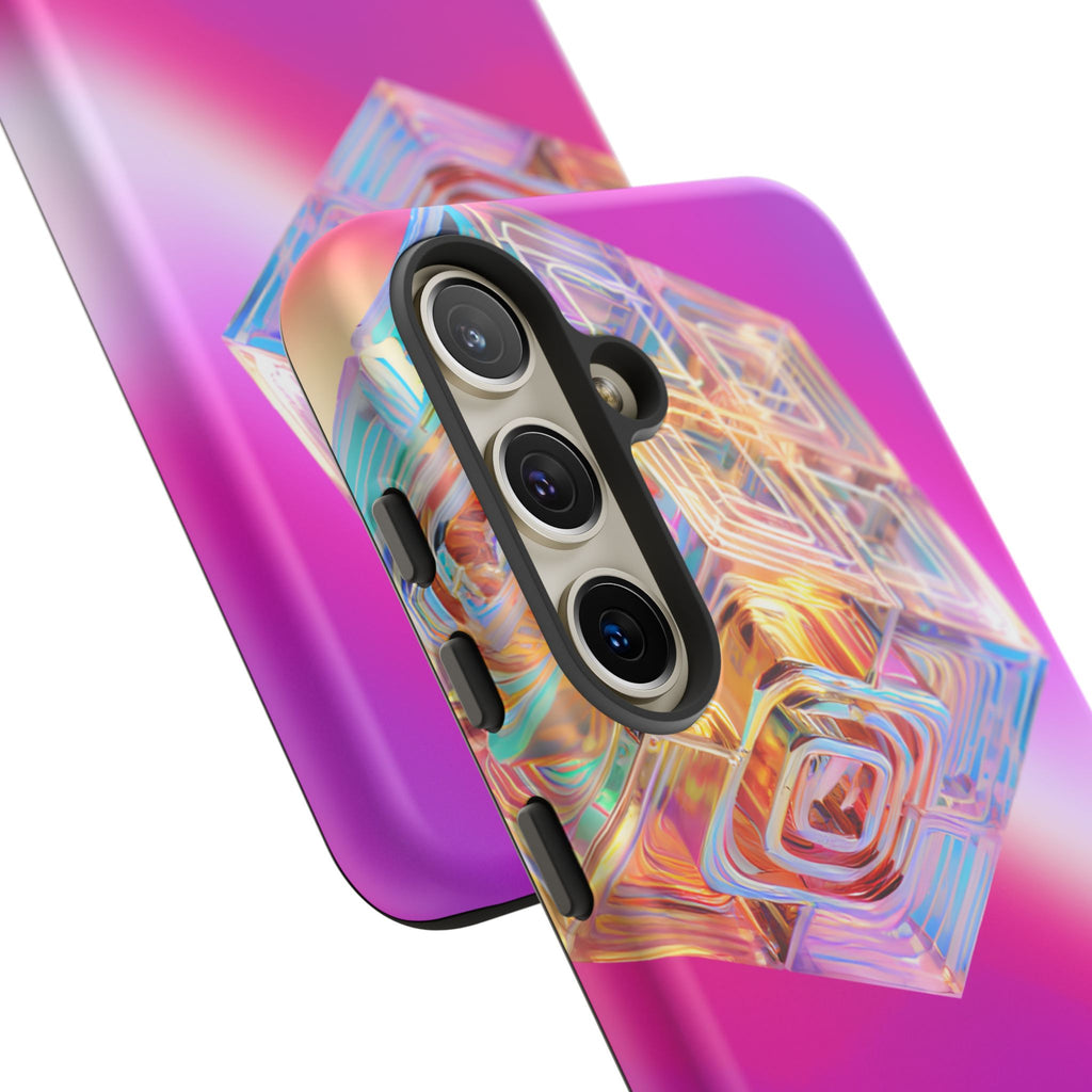Vibrant 3D Cube Phone Case - Colorful Gradient Art for iPhone, Samsung & Pixel