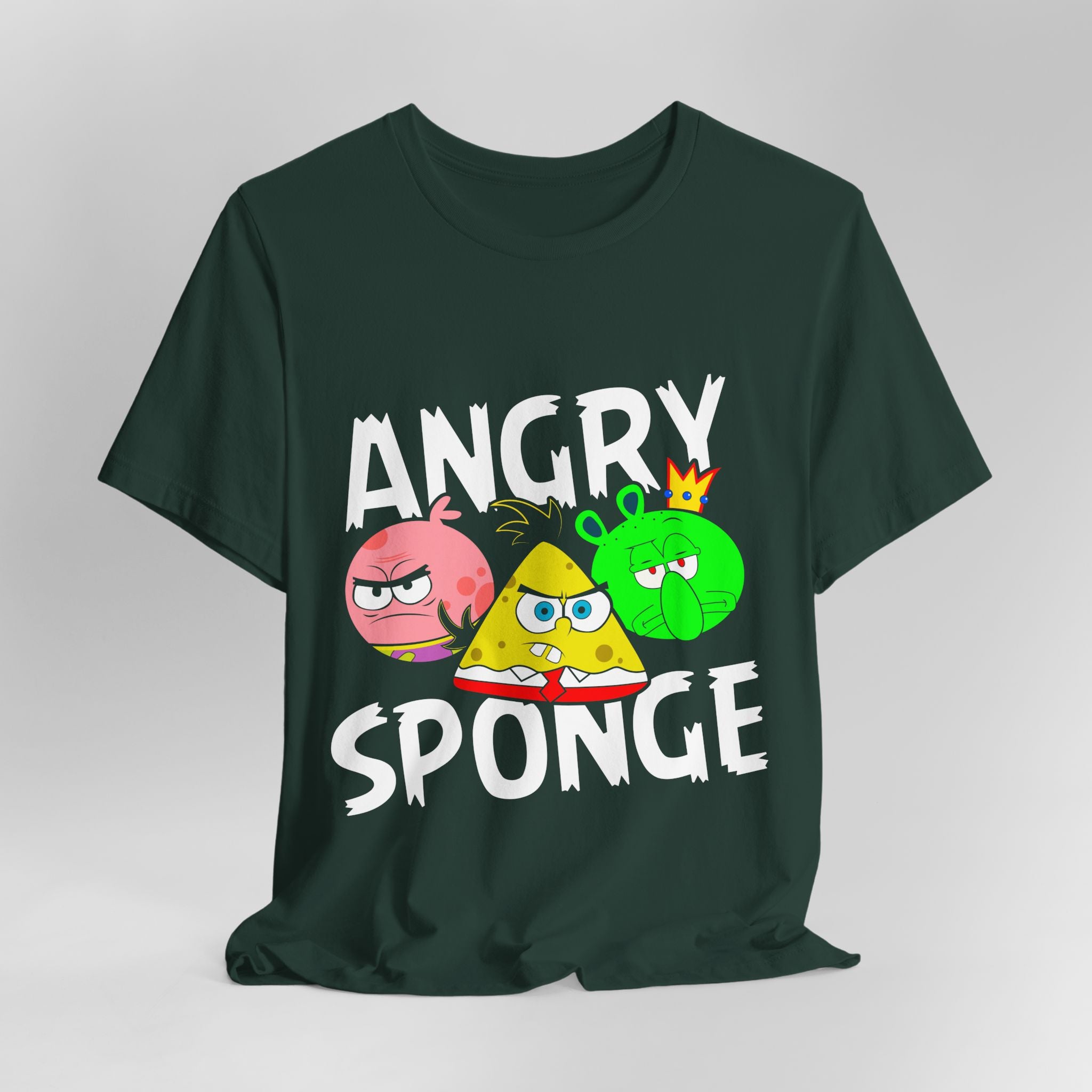 Funny Graphic Tee, Angry Sponge T-Shirt, Unisex Cartoon Shirt, Gift for Gamers, Casual Wear, Holiday Apparel