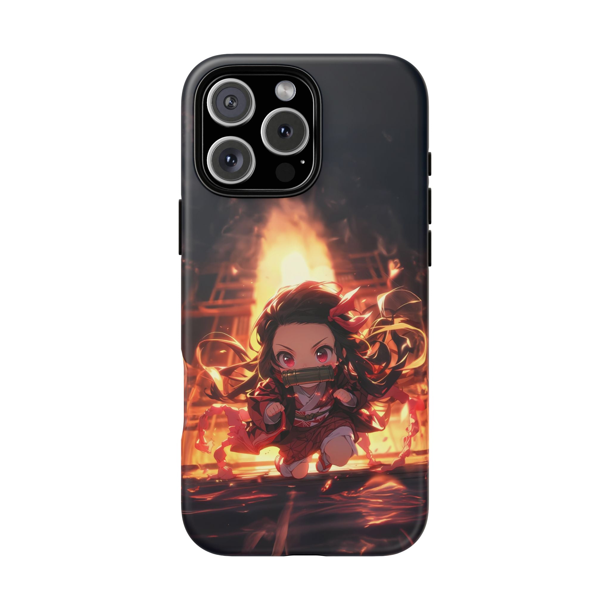 Chibi Nezuko Kamado Tough Phone Case – Anime Protective Case for iPhone & Samsung, UV Resistant, Durable & Stylish