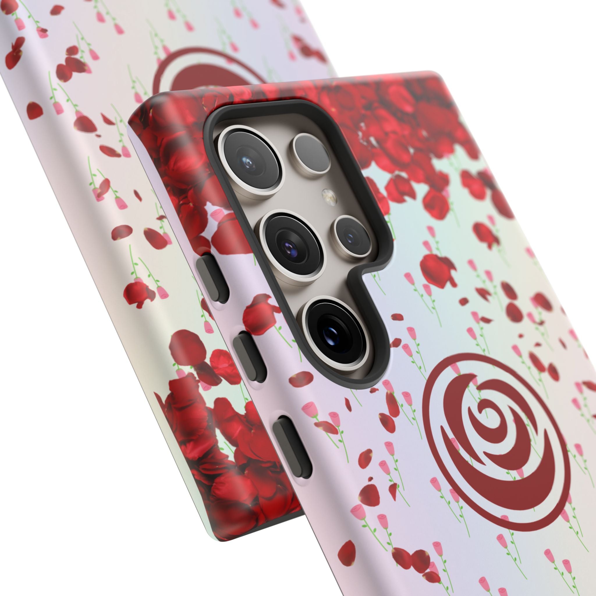 Tough Cases - Red Blossom Elegance Themed Phone Protection for iPhone, Samsung, and Google Pixel (Matte/Glossy)