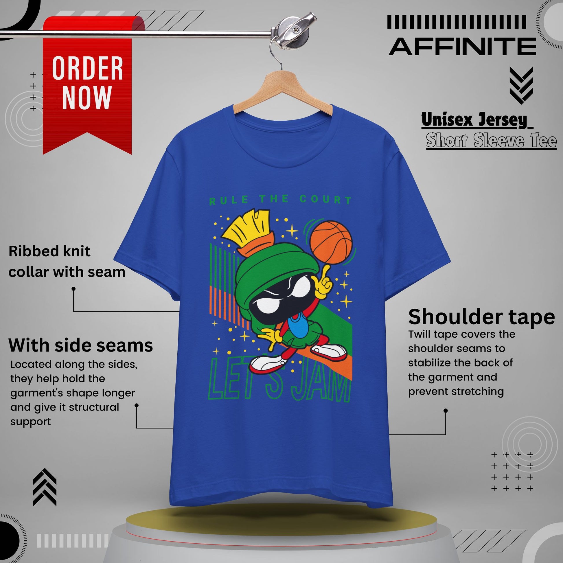 T-Shirt "Basketball Motivational T-Shirt - Rule The Court Player's Tee" True Royal