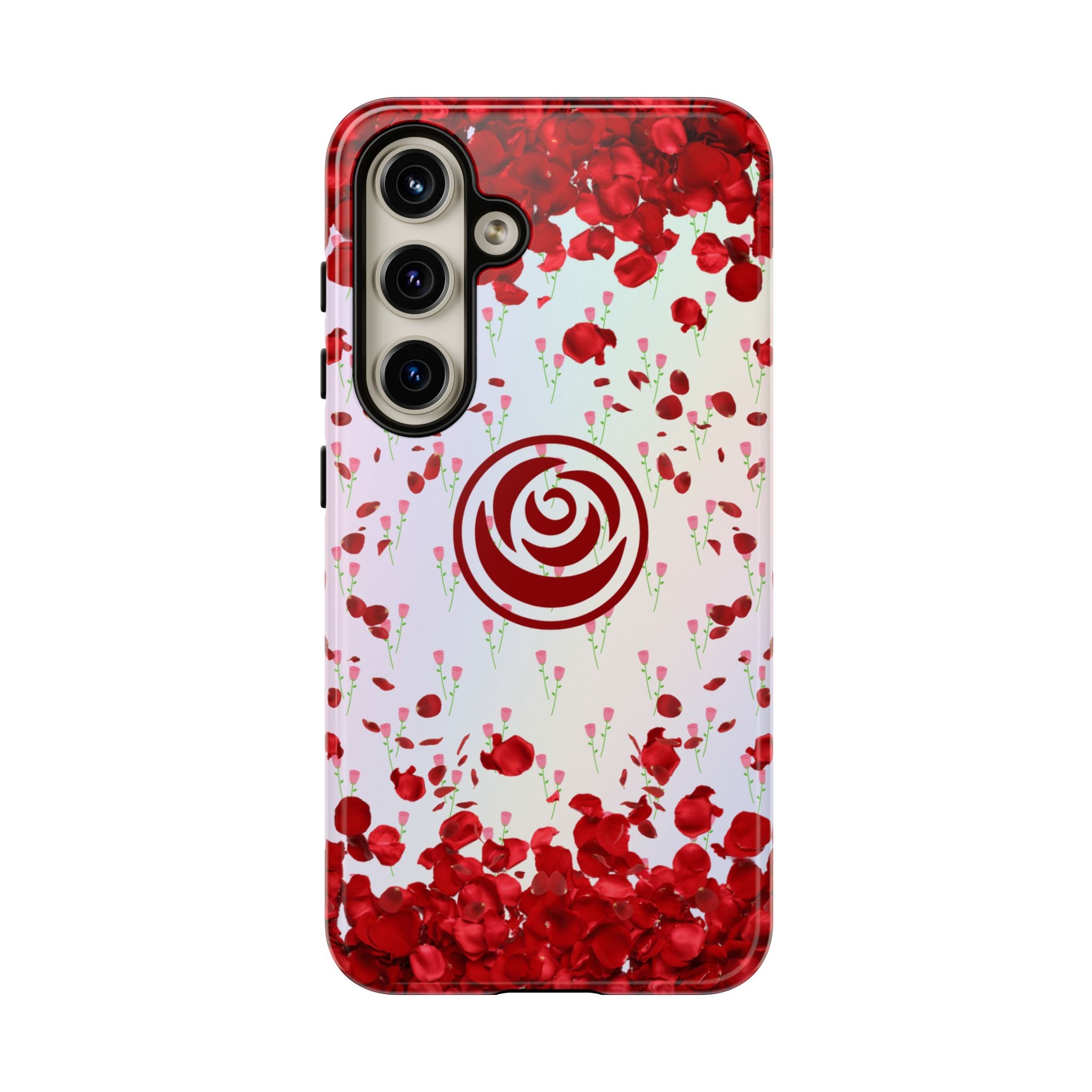 Tough Cases - Red Blossom Elegance Themed Phone Protection for iPhone, Samsung, and Google Pixel (Matte/Glossy)