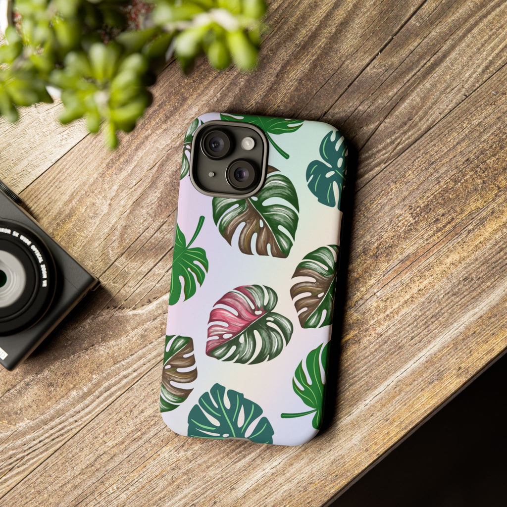 Tough Cases - Monstera Leaf Themed Phone Protection for iPhone, Samsung, and Google Pixel (Matte/Glossy)