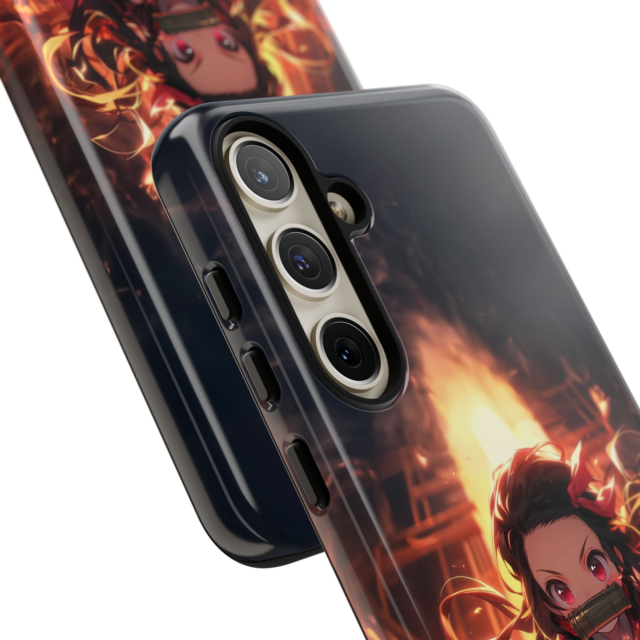 Chibi Nezuko Kamado Tough Phone Case – Anime Protective Case for iPhone & Samsung, UV Resistant, Durable & Stylish