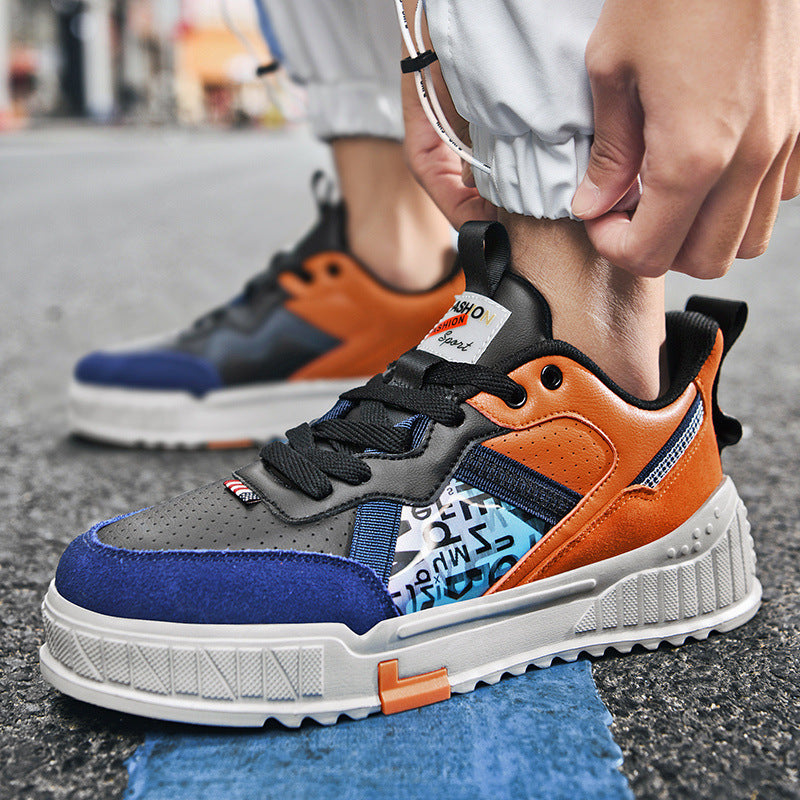 Casual Shoes Summer New Outdoor Thick-soled Simple Student Personality Trendy Shoes Old Shoes Blue