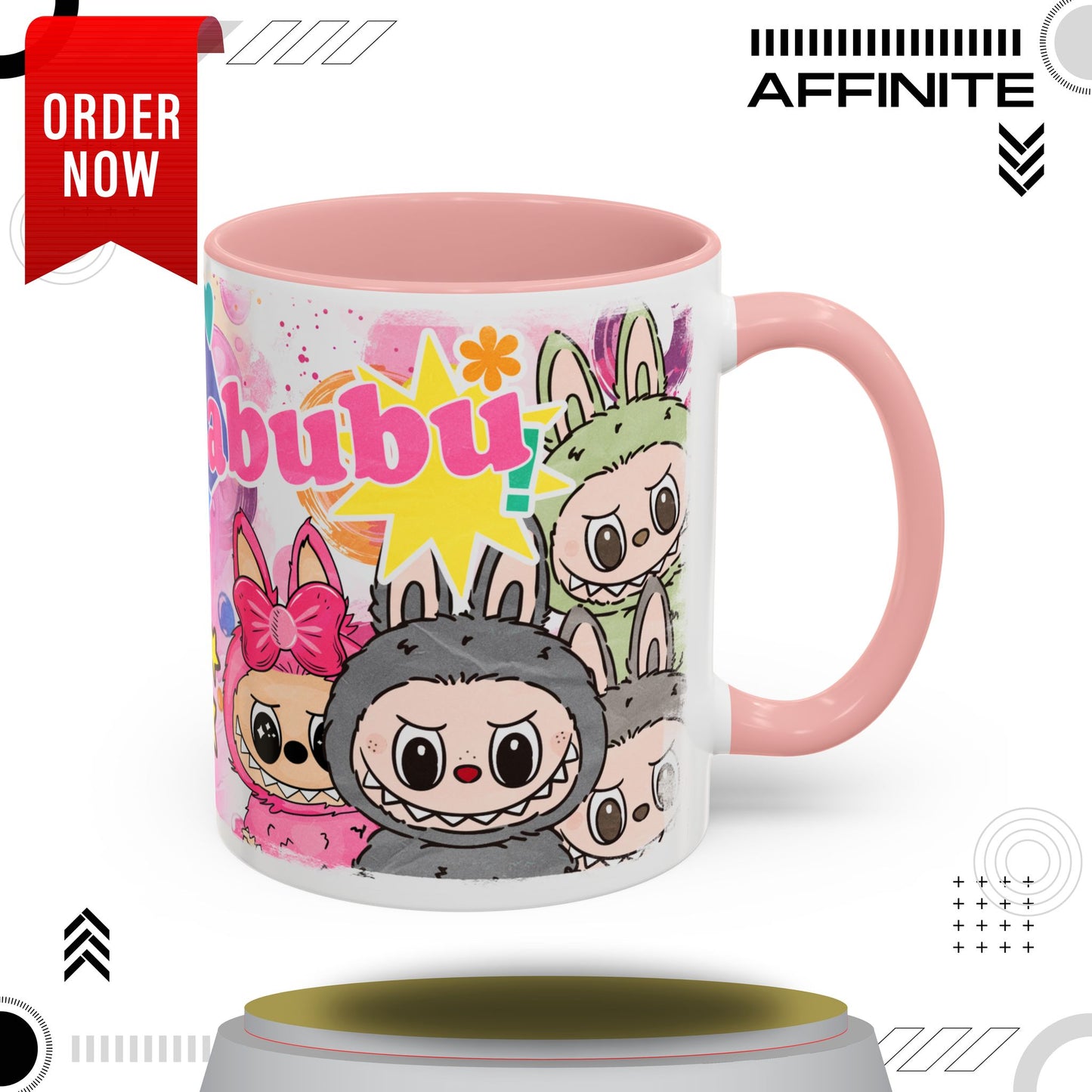 Mug Colorful Cartoon Labubu Accent Coffee Mug - Perfect for Animal Lovers