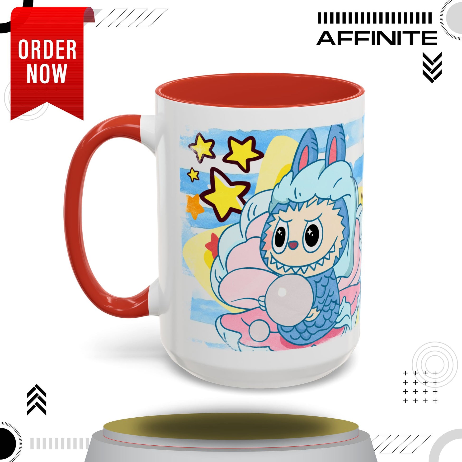 Mug Lazy Yoga Accent Coffee Mug - Cute Animal Design 11oz & 15oz 15oz Red