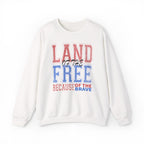 Patriotic Sweatshirt - Land of The Free America Flag Crewneck