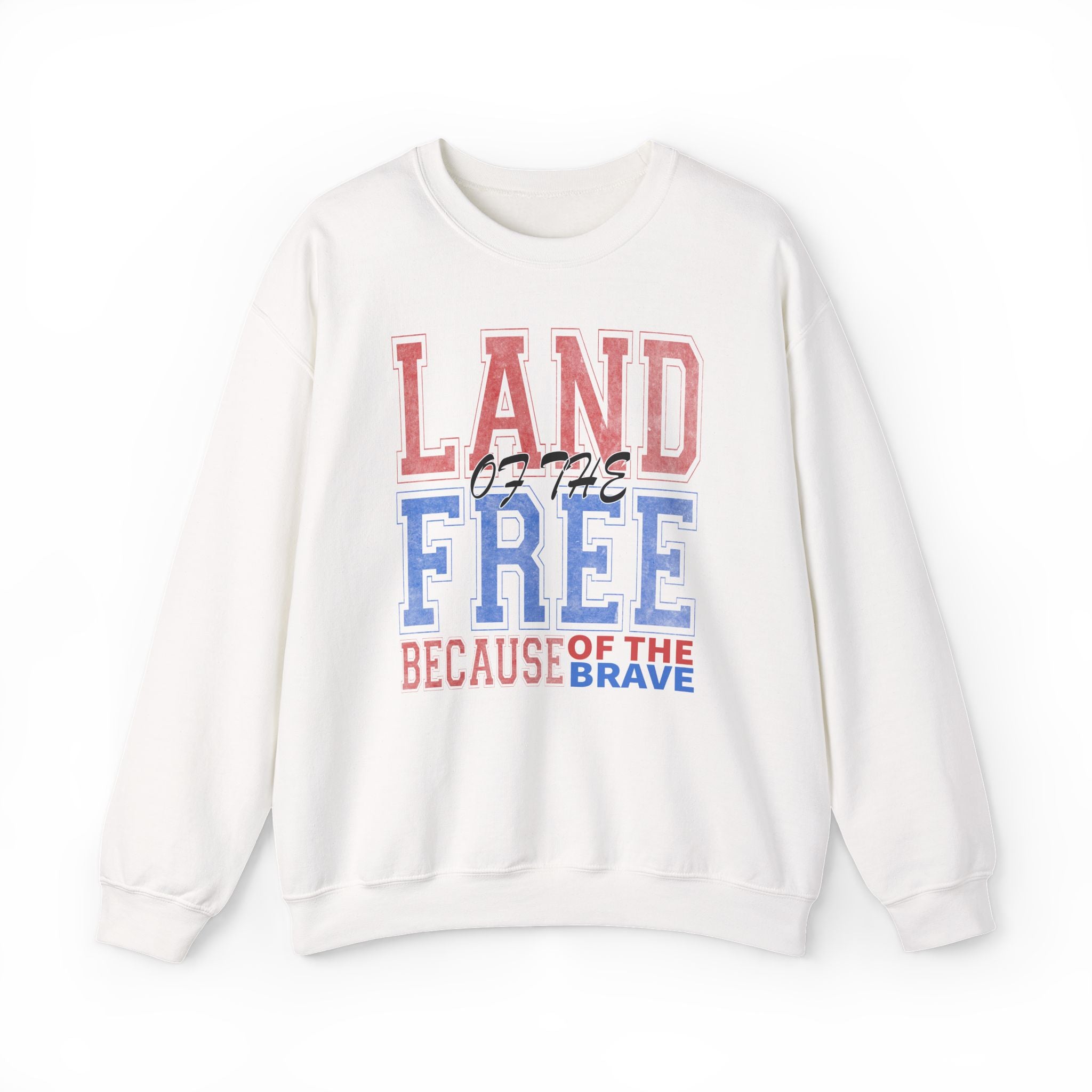 Patriotic Sweatshirt - Land of The Free America Flag Crewneck