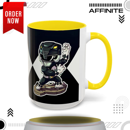 Mug Mighty Morphin Power Rangers Black Ranger Ceramic Mug - 11oz & 15oz Coffee Mug - Accent Mug for Pop Culture Fans 15oz Yellow