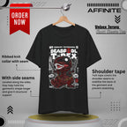 T-Shirt Deadpool T-Rex Unisex Jersey Tee - Fun Graphic T-Shirt for Comic Fans - Jurassic Chichanga Solid Black Blend