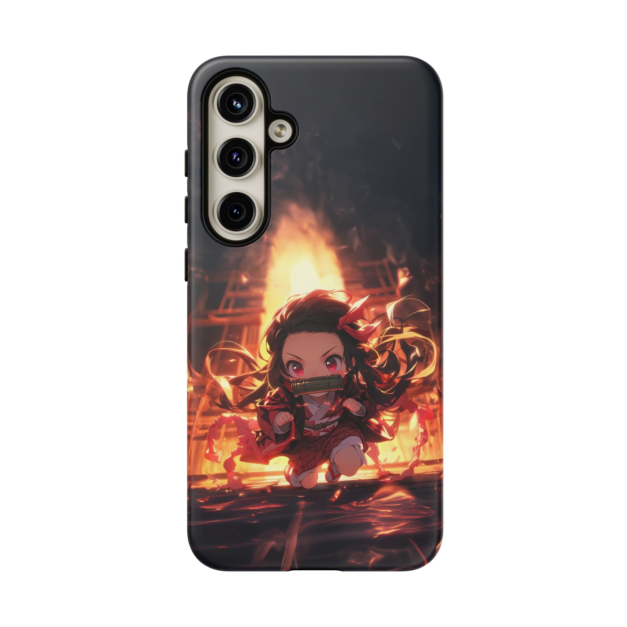 Chibi Nezuko Kamado Tough Phone Case – Anime Protective Case for iPhone & Samsung, UV Resistant, Durable & Stylish