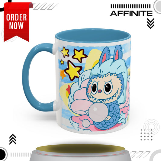 Mug Lazy Yoga Accent Coffee Mug - Cute Animal Design 11oz & 15oz 11oz Light Blue