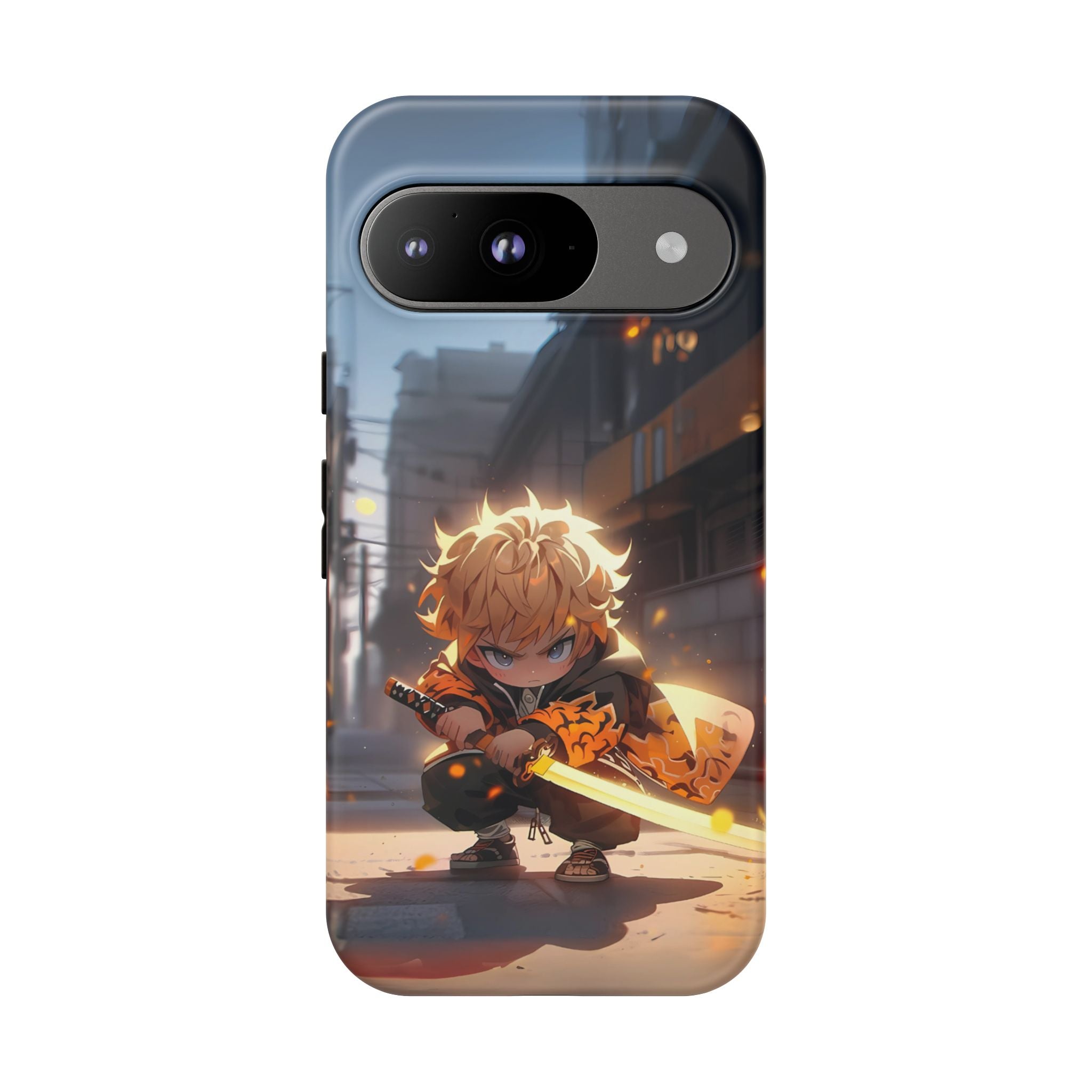 Chibi Zenitsu Lightning Tough Phone Case – Anime Protective Case for iPhone & Samsung, UV Resistant, Durable & Stylish