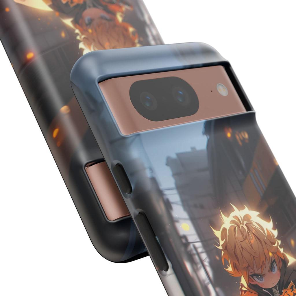 Chibi Zenitsu Lightning Tough Phone Case – Anime Protective Case for iPhone & Samsung, UV Resistant, Durable & Stylish