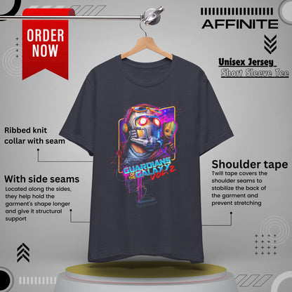 T-Shirt Guardians of the Galaxy Vol 2 T-Shirt – Retro Marvel Graphic Tee (Unisex) Heather Midnight Navy