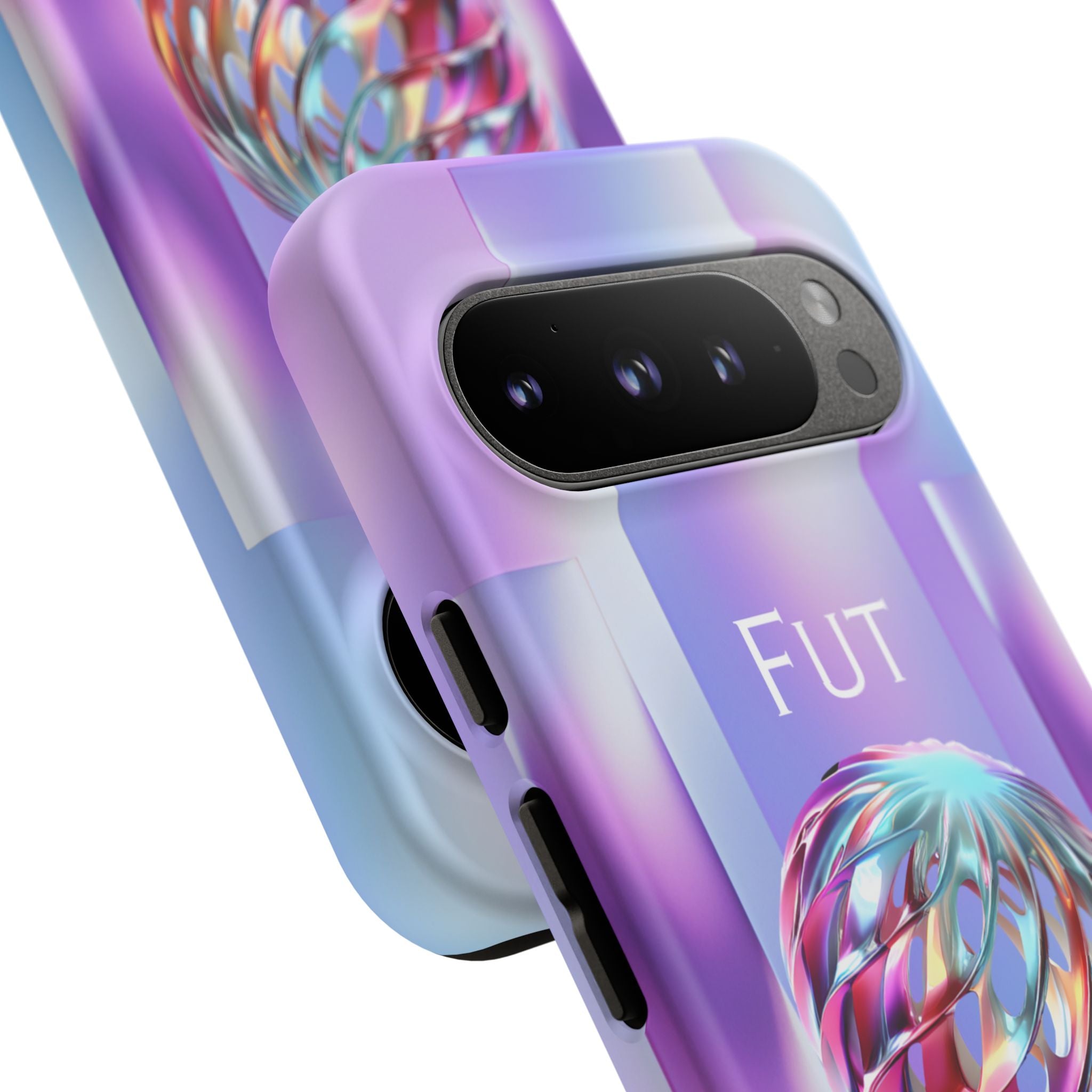 Futuristic Gradient Tough Case – 'Future is Now' 3D Design | Shockproof & UV Protected