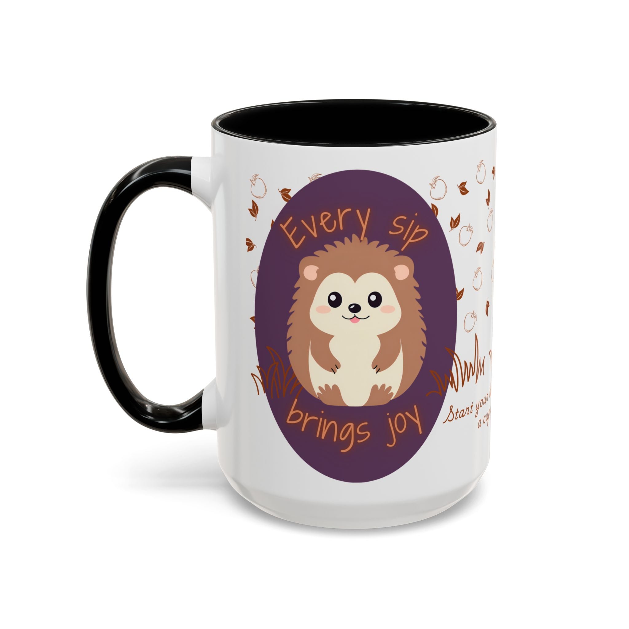 Cute Hedgehog Accent Coffee Mug , Funny Gift for Animal Lovers, (11oz) (15oz)