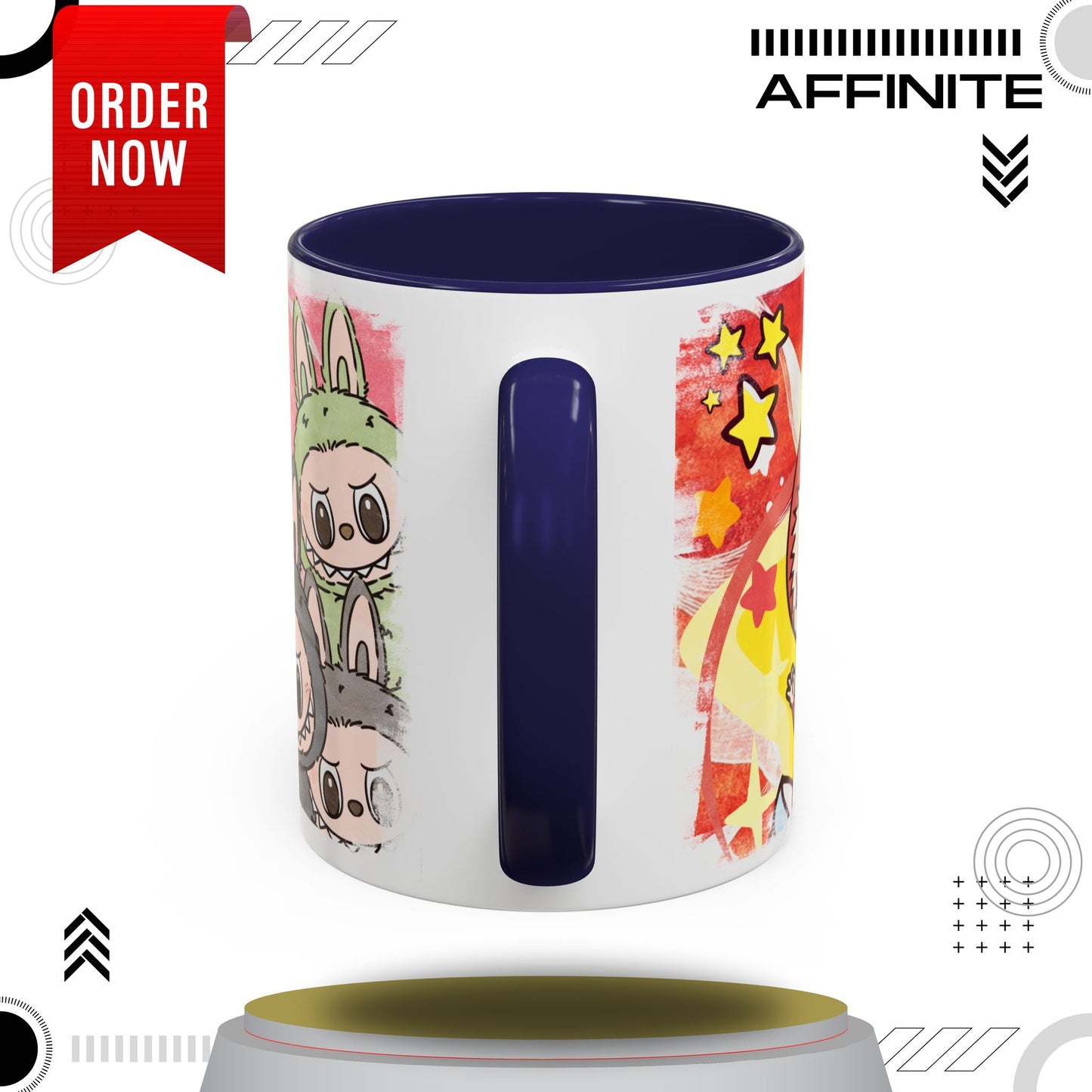 Mug Lazy Yoga Labubu Cartoon Accent Coffee Mug - Fun and Playful Design for Coffee Lovers