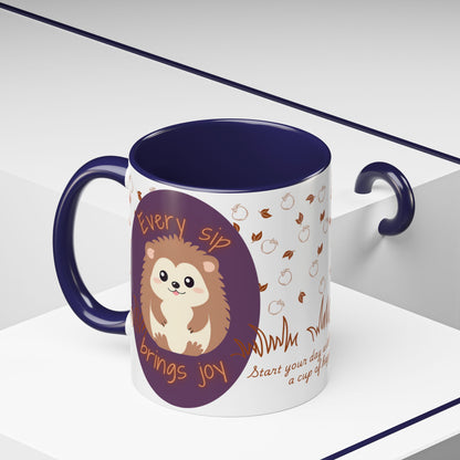 Mug Cute Hedgehog Accent Coffee Mug , Funny Gift for Animal Lovers, (11oz) (15oz)