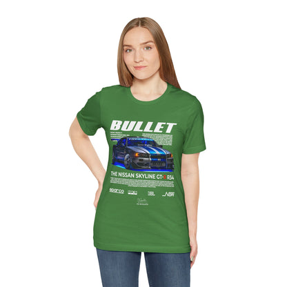 T-Shirt Nissan Skyline GT-R R34 Graphic Tee – Unisex Car Enthusiast T-Shirt – JDM Racing Gift for Him or Her