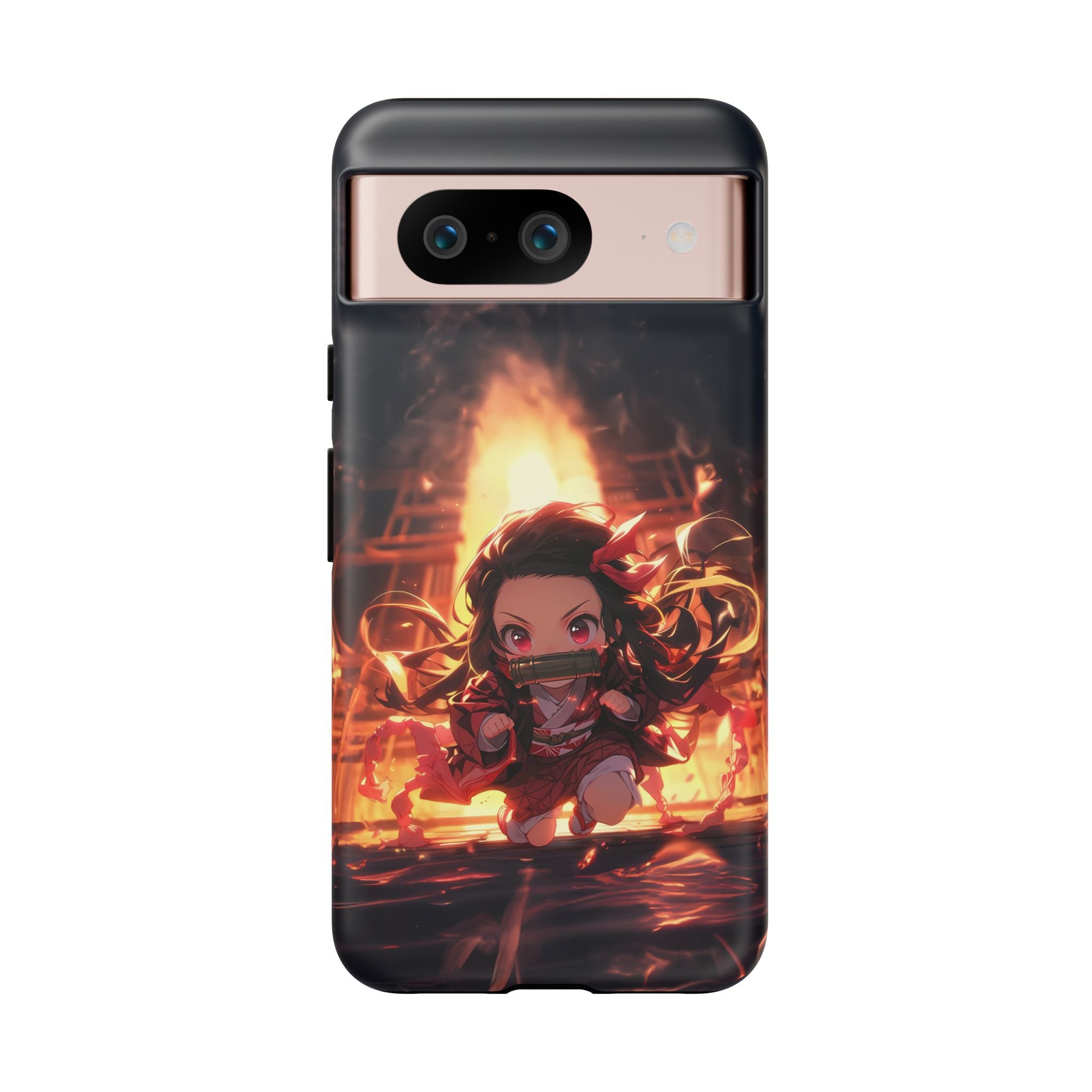 Chibi Nezuko Kamado Tough Phone Case – Anime Protective Case for iPhone & Samsung, UV Resistant, Durable & Stylish