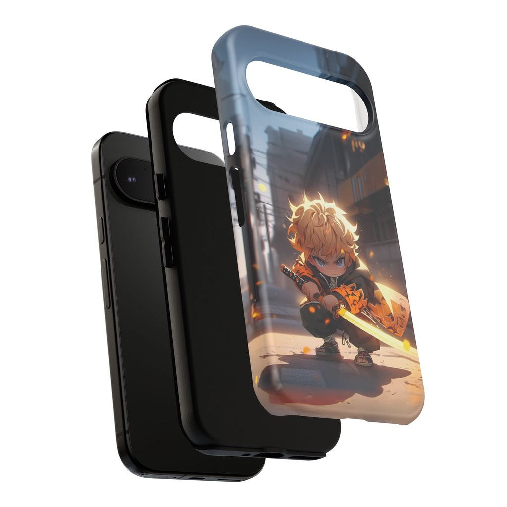 Chibi Zenitsu Lightning Tough Phone Case – Anime Protective Case for iPhone & Samsung, UV Resistant, Durable & Stylish