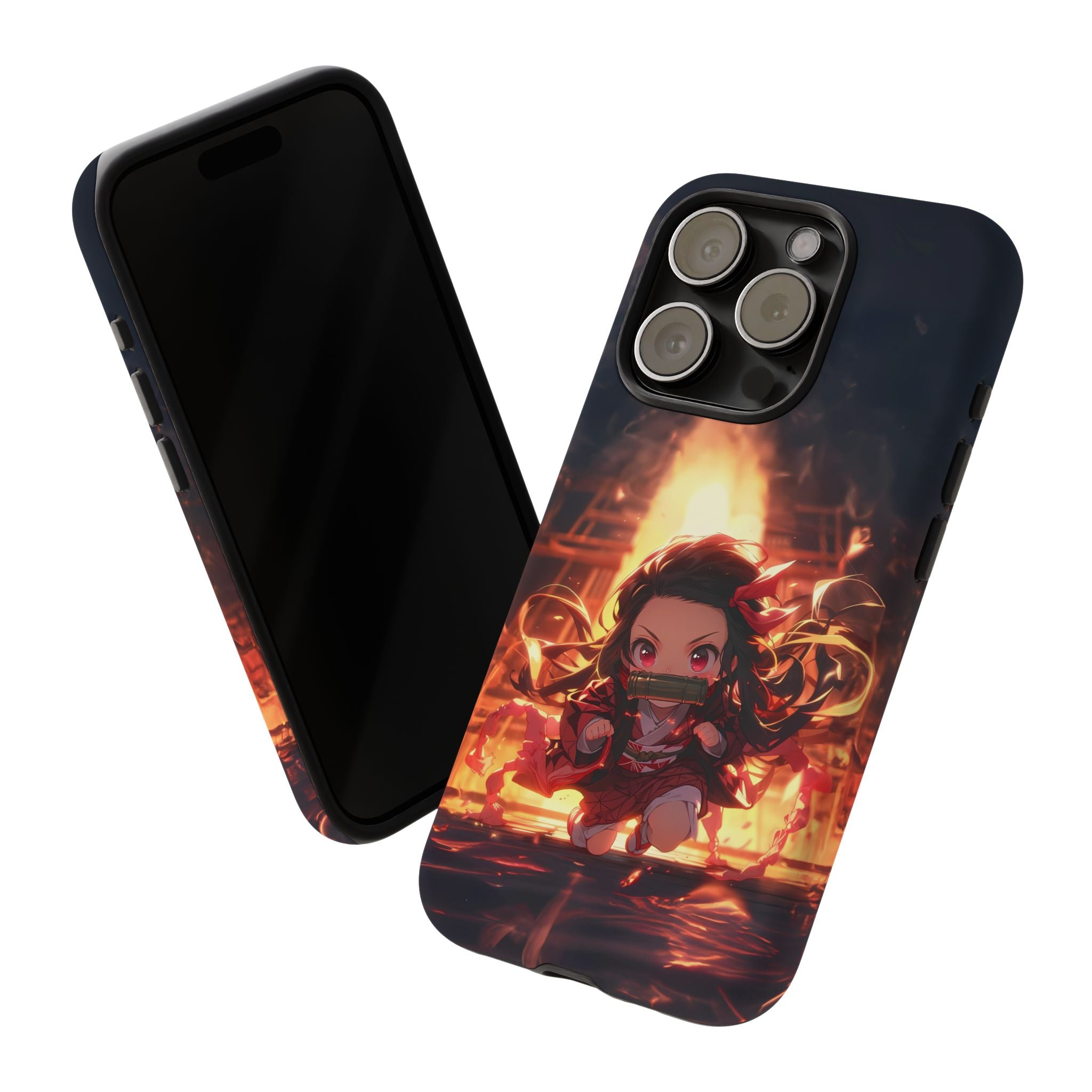 Chibi Nezuko Kamado Tough Phone Case – Anime Protective Case for iPhone & Samsung, UV Resistant, Durable & Stylish