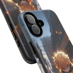 Chibi Zenitsu Lightning Tough Phone Case – Anime Protective Case for iPhone & Samsung, UV Resistant, Durable & Stylish