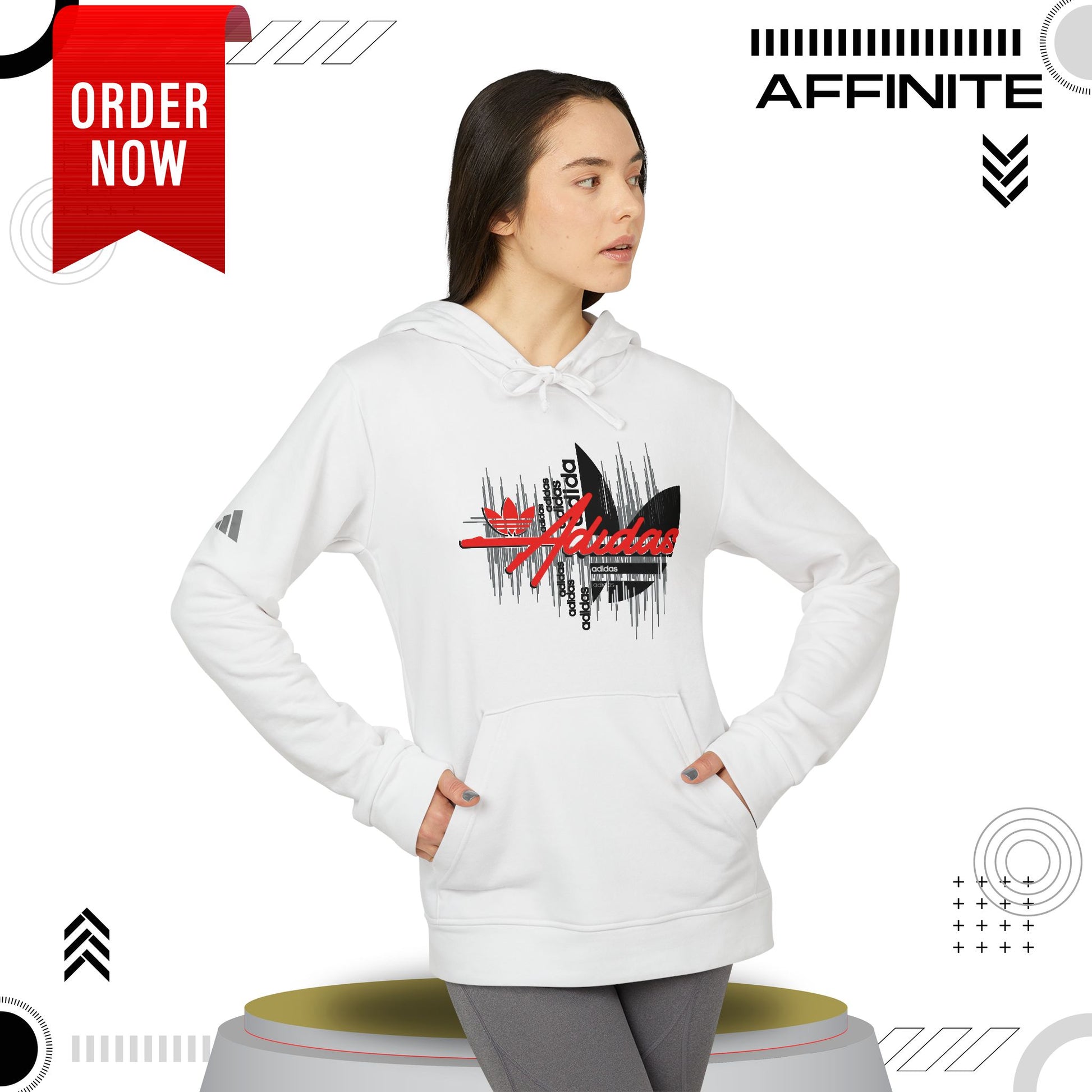 Hoodie Fleece Hoodie - T rendy Adidas Unisex Streetwear and Lounge Wear