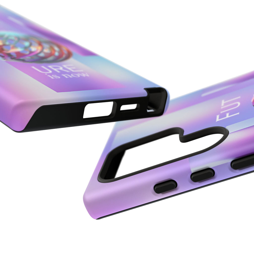 Futuristic Gradient Tough Case – 'Future is Now' 3D Design | Shockproof & UV Protected