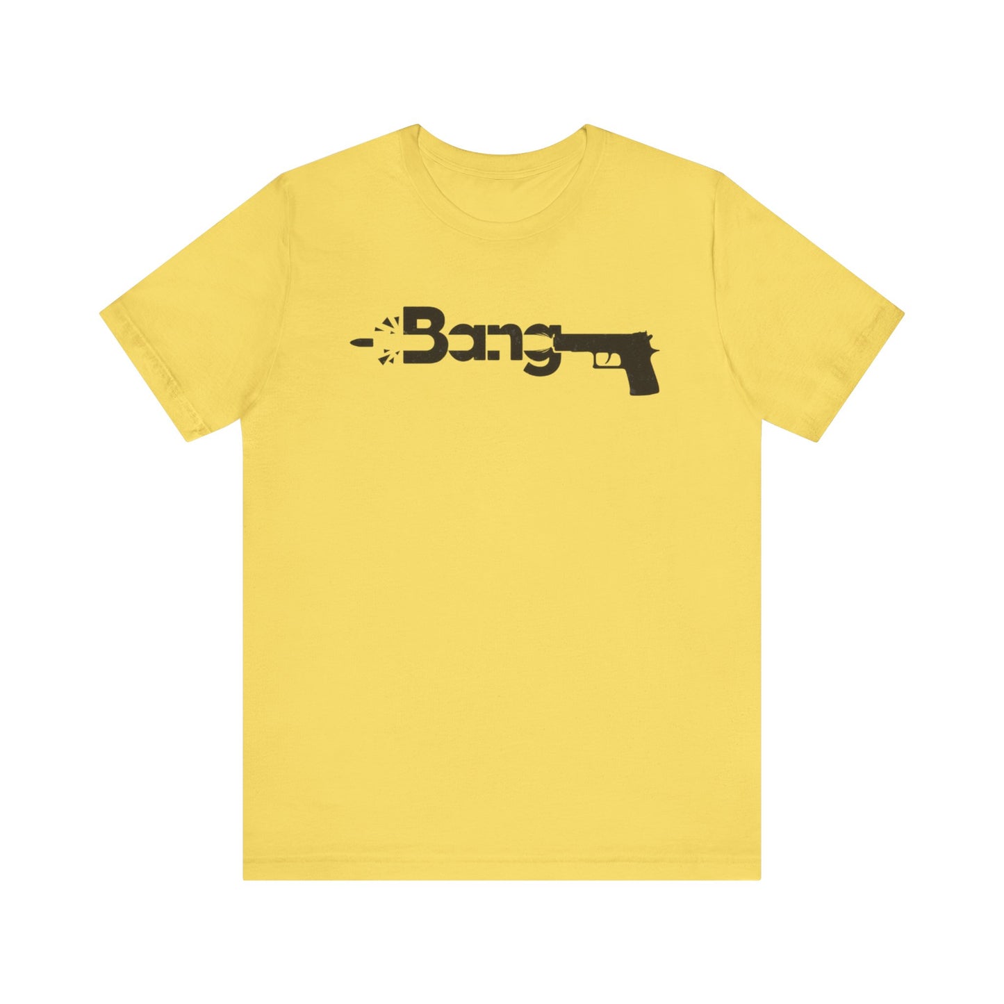 T-Shirt Bang Graphic Unisex Jersey Short Sleeve Tee - Casual Streetwear T-Shirt Maize Yellow