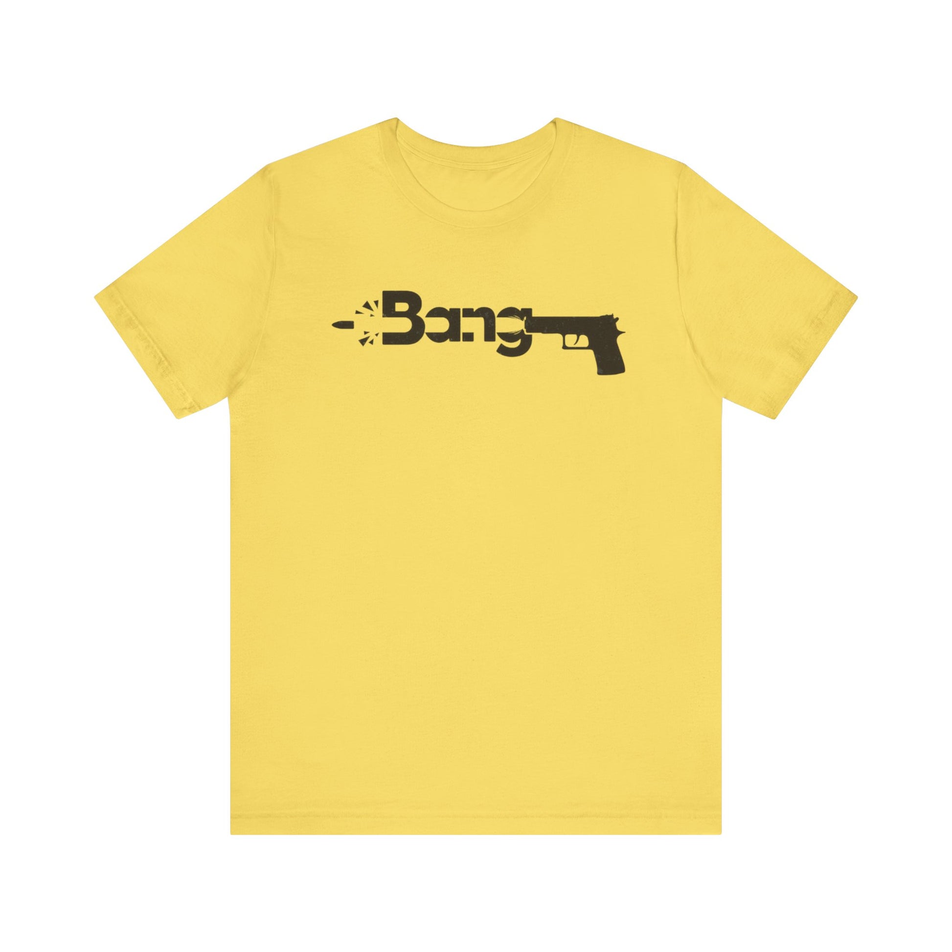 T-Shirt Bang Graphic Unisex Jersey Short Sleeve Tee - Casual Streetwear T-Shirt Maize Yellow