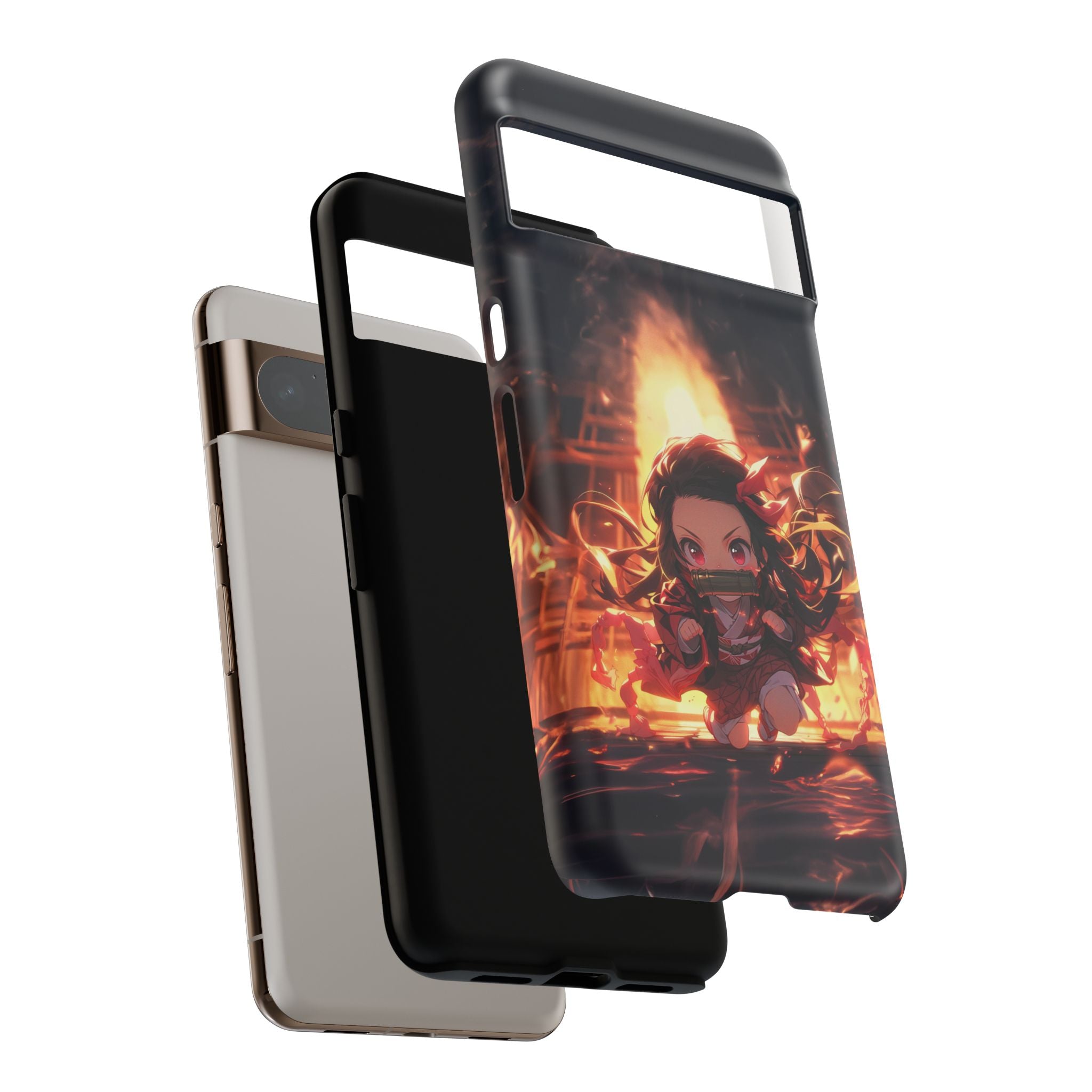 Chibi Nezuko Kamado Tough Phone Case – Anime Protective Case for iPhone & Samsung, UV Resistant, Durable & Stylish